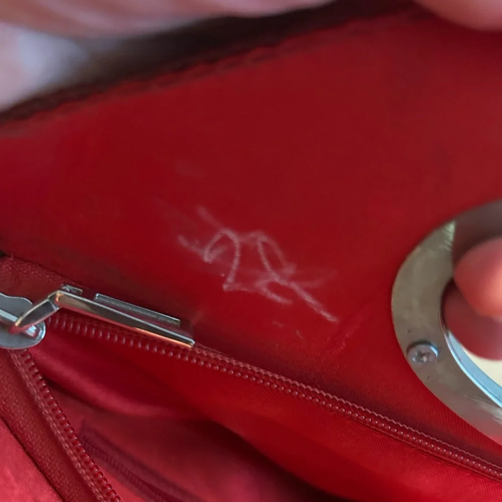 Vintage Red Floral Beaded Handbag Purse - Picture 4 of 13
